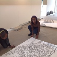Sheena Rose and Philips Hernandez installing work at Centre for Visual Arts Zuidoost (CBK Zuidoost) © Sheena Rose